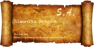 Simonits Arnold névjegykártya