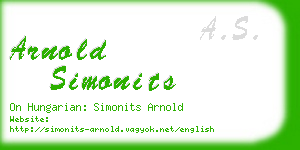 arnold simonits business card